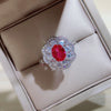 Colored Gemstone Sunflower Design Engagement Ring In Sterling Silver