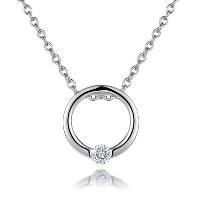Circle Sterling Silver Pendant Necklace