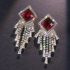 Vintage Red Drop Earrings With Fringe