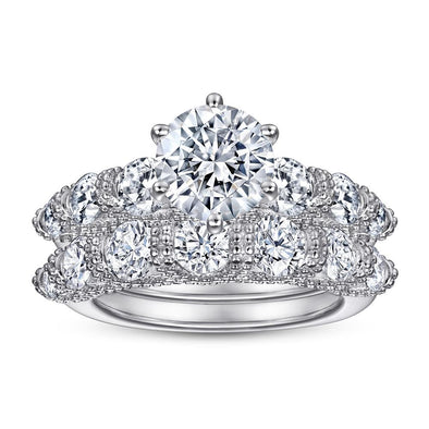 Crown Design Bridal Set in Sterling Silver