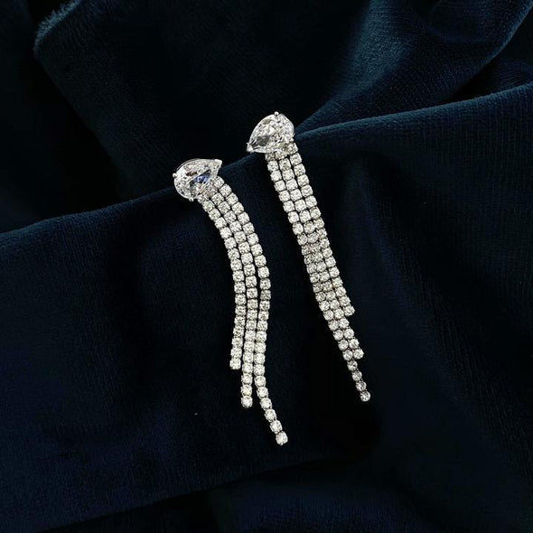 S925 Silver Tassel Drop Earrings