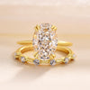 Exquisite Golden Tone Oval Cut Solitaire Bridal Set in Sterling Silver