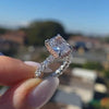 Stunning Radiant Cut Engagement Ring In Sterling Silver