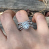 2CT Halo Oval Cut Twisted Band Engagement Ring In Sterling Silver