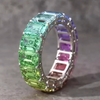 Rainbow Eternity Band In Sterling Silver