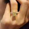 Elegant Yellow Radiant Cut Sterling Silver Engagement Ring