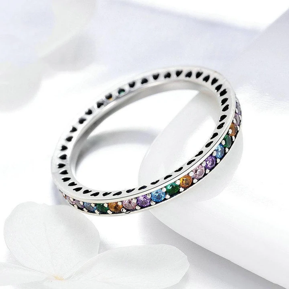 Colorful Eternity Stackable Ring