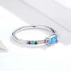 Multi Color Stone 4 Prong Stackable Ring