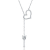 Heart & Key Sterling Silver Y Necklace