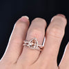 Rose Gold Vintage Pear Cut Twist Bridal Ring in Sterling Silver