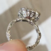 Double Halo Cushion Cut Twisted Shank Engagement Ring in Sterling Silver