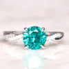 Twisted Band Round Cut Paraiba Tourmaline Ring in Sterling Silver