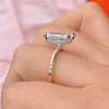 Hidden Halo Radiant Cut Engagement Ring in Sterling Silver