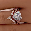 2Pcs 5.0ct Heart Cut Infinity Ring Split Shank Wedding Ring Set in Sterling Silver