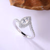 Beautiful Marquise Cut Halo Ring Enhancer Bridal Set in Sterling Silver