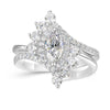 Beautiful Marquise Cut Halo Ring Enhancer Bridal Set in Sterling Silver