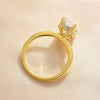 9.5ct Oval Cut Solitaire Golden Color Engagement Ring In Sterling Silver