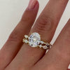 2Pcs Oval Cut Side Marquise Stone Bridal Ring Set in 925 Sterling