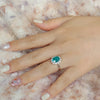 Oval Cut Paraiba Tourmaline Engagement Ring Cocktail Ring in Sterling Silver