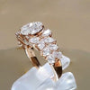 Rose Gold Petal Garland Engagement Ring in Sterling Silver