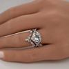 2Pcs 5.0ct Heart Cut Infinity Ring Split Shank Wedding Ring Set in Sterling Silver