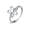 Adjustable Flower Ring in Sterling Silver