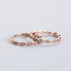 Rose Gold & Silver Art Deco Halo Round Cut Bridal Set Ring in Sterling Silver