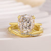 2pcs Cushion Cut Twisted Bridal Ring Set In Sterling Silver