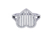 Heart Shaped Split Shank Engagement Ring in Sterling Silver