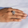 Heart Shaped Split Shank Engagement Ring in Sterling Silver