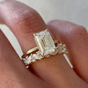 Special Sale | 2pcs Gold Tone Emerald Cut Bridal Ring Set In Sterling Silver