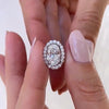 2pcs Oval Cut Insert Bridal Ring Set In Sterling Silver