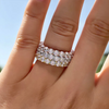 (3 Color Available) Classic Round Cut Sterling Silver Stackable Wedding Band