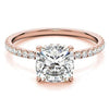 Rose Gold Solitaire Cushion Cut Engagement Ring in Sterling Silver